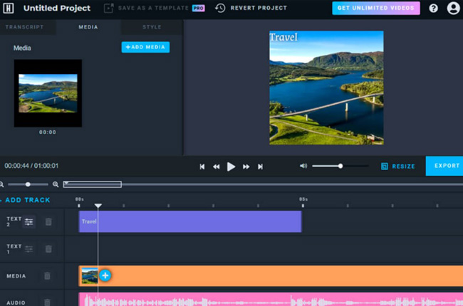 headliner promo video maker interface