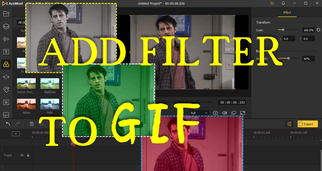 how to add filter to gif