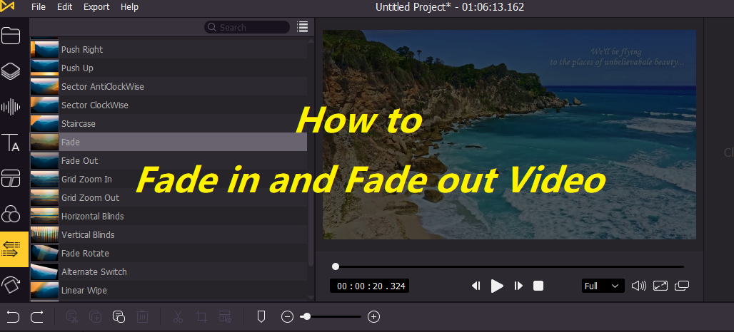 videopad video editor fade out video