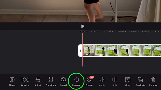 how to reverse a video on iphone with videpleap