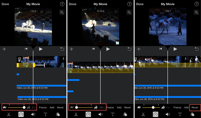 change video speed in iphone with imovie