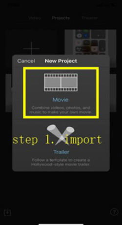 import videos to imovie on iphone