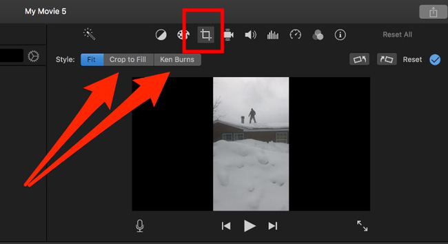 how to crop a video with imovie