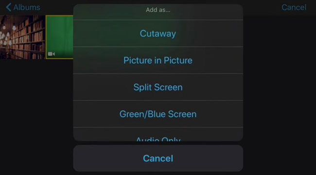 begin to edit green screen video with iMovie on iPhone