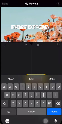 edit text with imovie on iphone