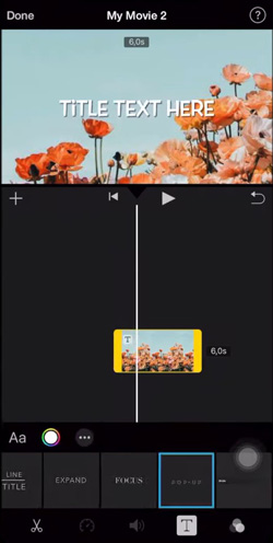 add moving text to video with imovie