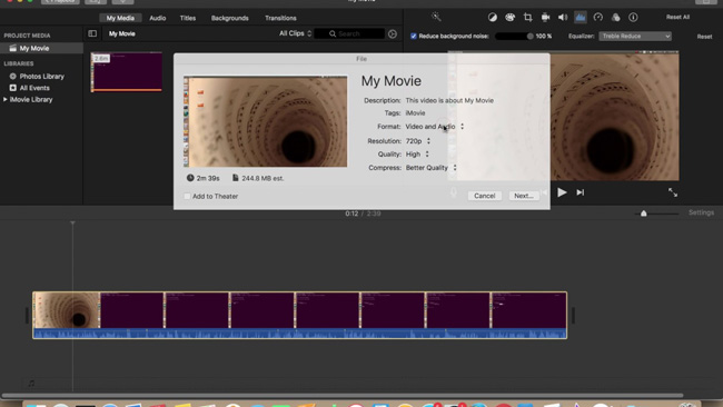 export video from imovie on mac