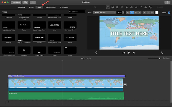 imovie text