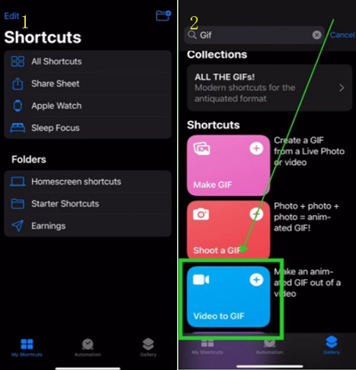 import video to shortcuts app