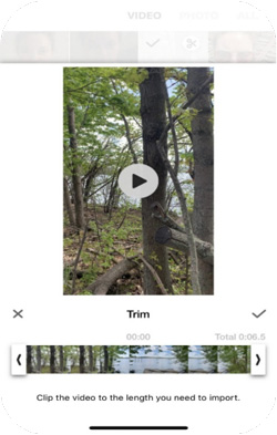 trim a video on inshot app