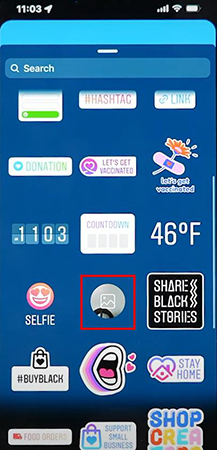 instagram story picture sticker