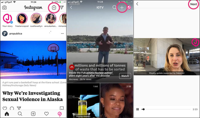 how to upload video on instagram