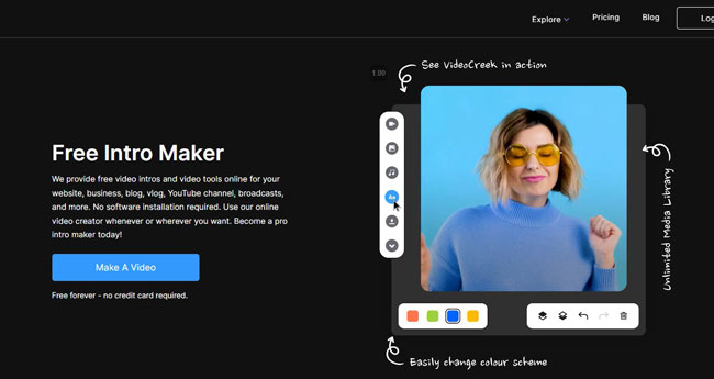 videocreek intro maker for youtube online free