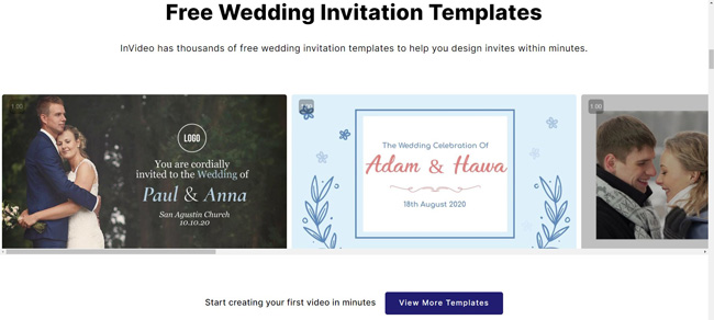 invideo online wedding video maker with music and texts