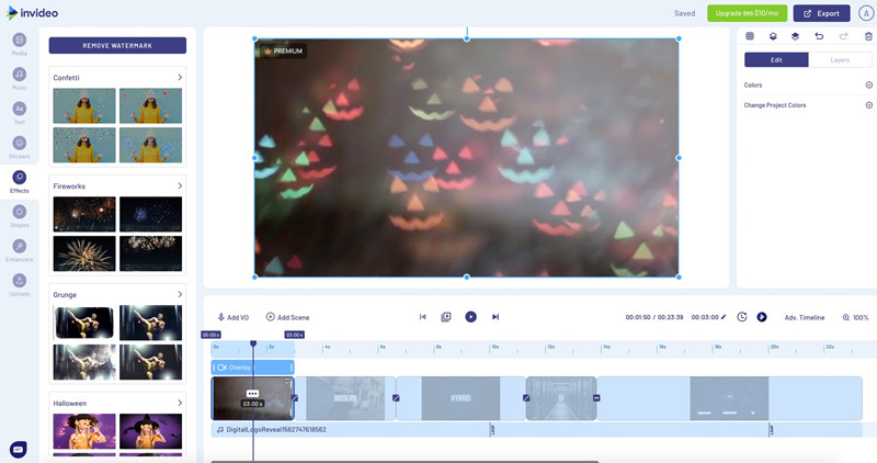 invideo online video editor interface