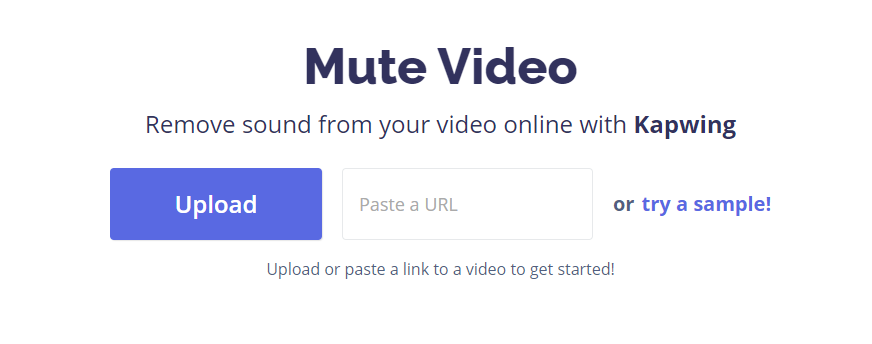 kapwing mute a video