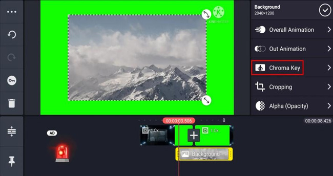 kinemaster green screen video editing