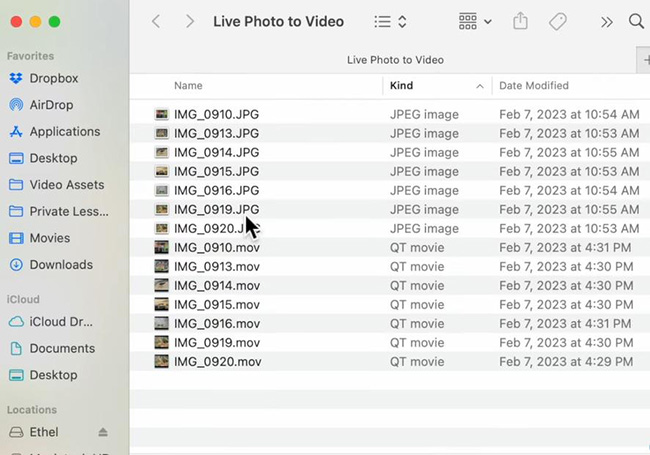 mac save a live photo video