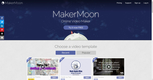 makermoon facebook video editor interface