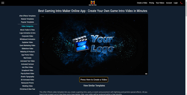 mkaewevideo online intro creator for gaming players