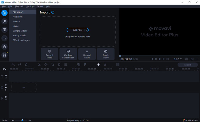movavi video editor interface