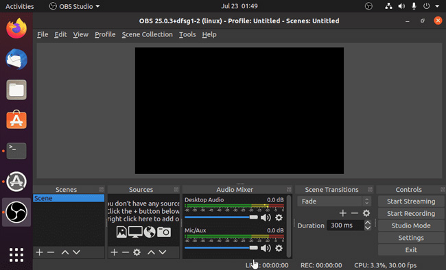 Linux video editing in real time with OBS Studio