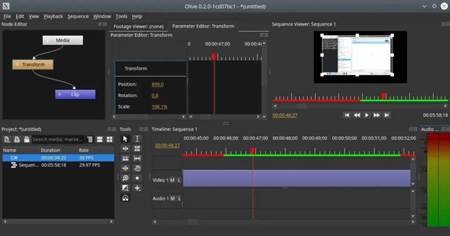 olive video editor interface