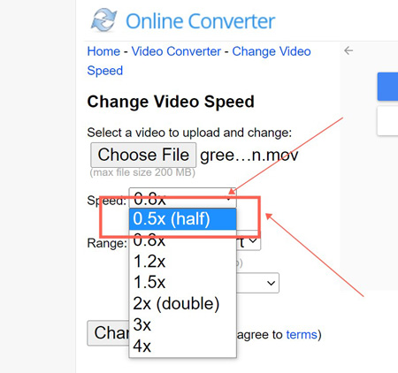 change video speed online with online converter