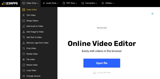 add text to video online with 123apps