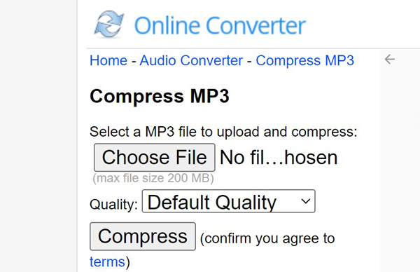 onlineconverter audio size reducer
