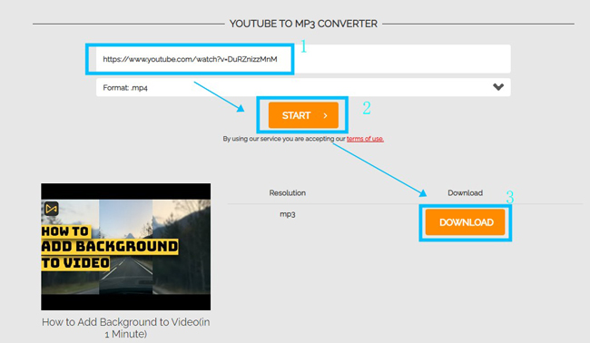 convert a youtube video to mp3 with onlinevideoconverter
