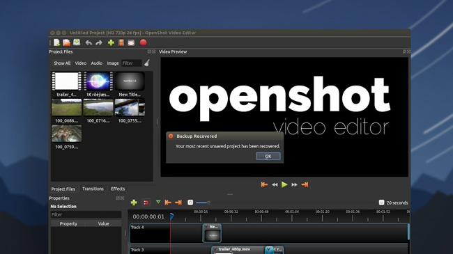 openshot video editor on desktop