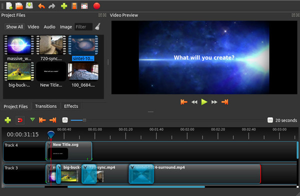 openshot video editor for chromebook interface