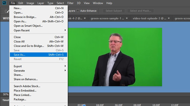 how to save edited video in photoshop