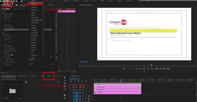 how to highlight text in a video in premiere pro