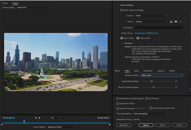 export videos from premiere pro