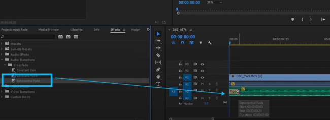 fade in and out audio in premiere pro