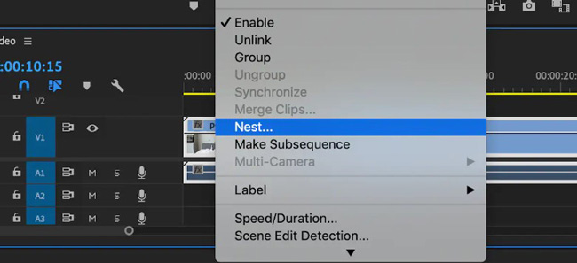 nest videos in premiere pro