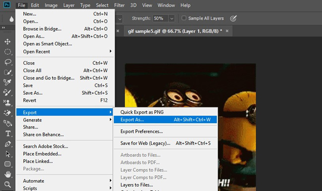 export gifs in ps