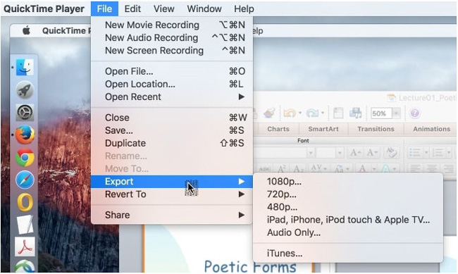 save quicktime video