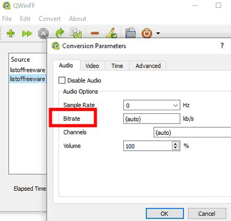 qwinff audio birtate converter and mp3 editor