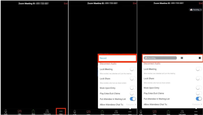 record a zoom meeting on mobile phones