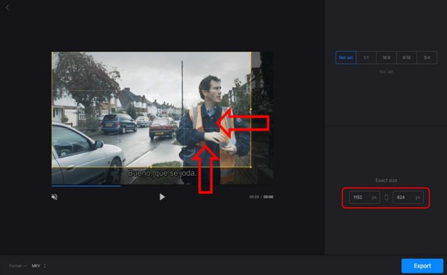 remove hardcoded subtitles with clideo by cropping