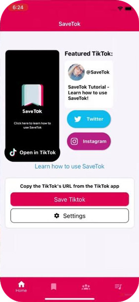 share tiktok video on savetok app