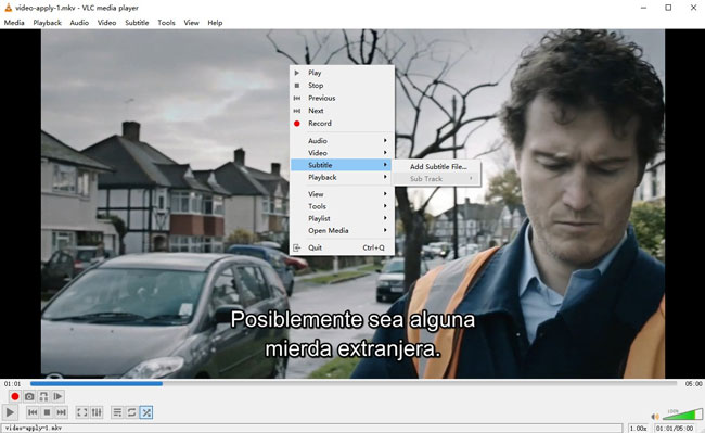 remove soft subtitles with vlc