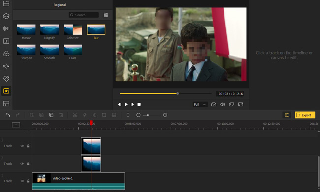 replace faces in videos with mosaic or blurring effects on acemovi