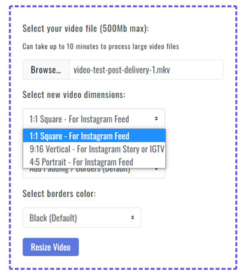 import and resize videos on resizegram