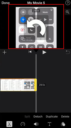 rotate video imovie iphone