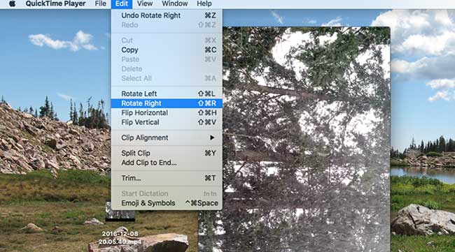 how to rotate quicktime video