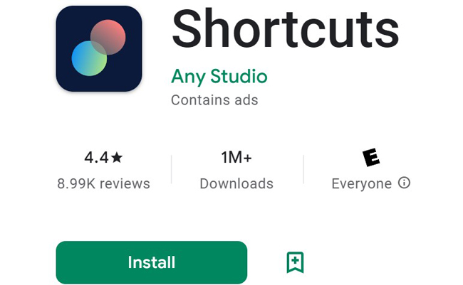 download shortscut on your mobile phone